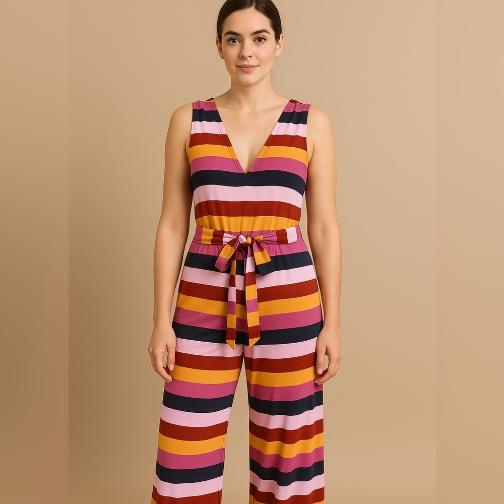 NEW • Tucker NYC • The V Neck Jumpsuit Stripe